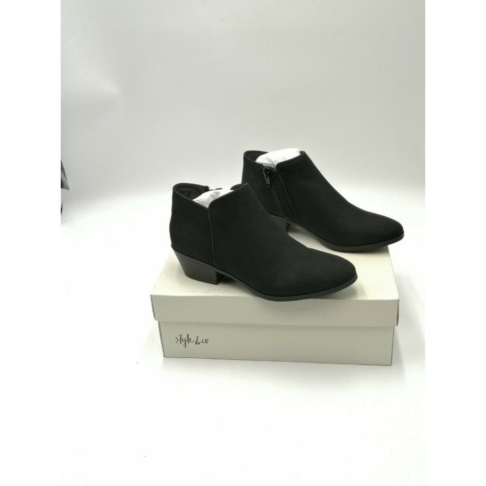 Style & Co Wileyy Ankle Booties Boot Black Women's US 5.5M New